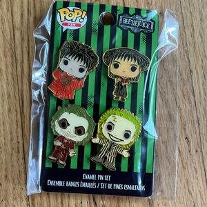 POP PINS FUNKO 4 Enamel Pin Set BEETLEJUICE  NEW  (found my pins )